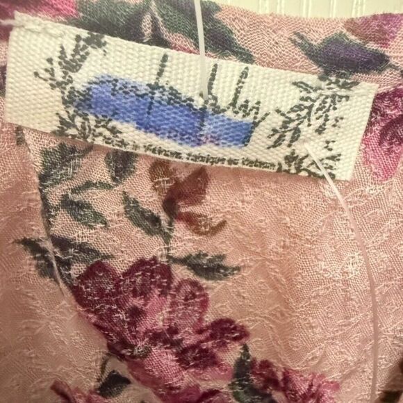 Free People Take It Away Floral Sleeveless Bodysuit Women M Pink‎ Boho Lace NWT - Picture 3 of 12